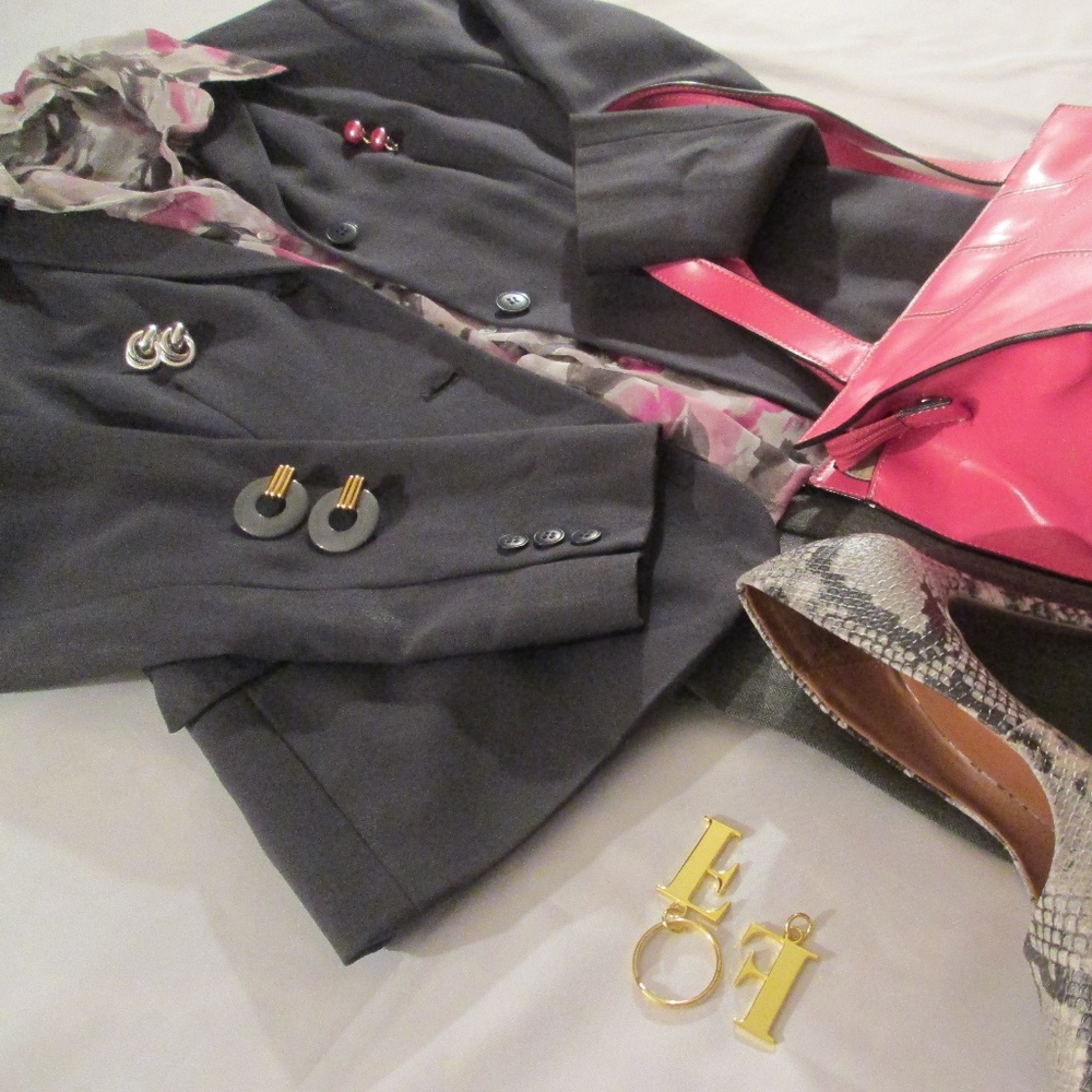 CALVIN KLEIN 100% WOOL CHARCOAL GREY BLAZER/JACKET - Picture 7 of 8